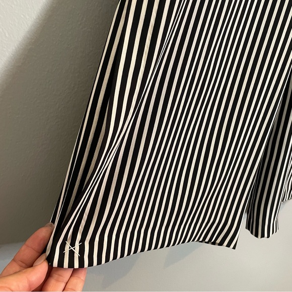 CYNTHIA ROWLEY Cropped Black And White Pallazzo Pants SZ/6 - Picture 2 of 13